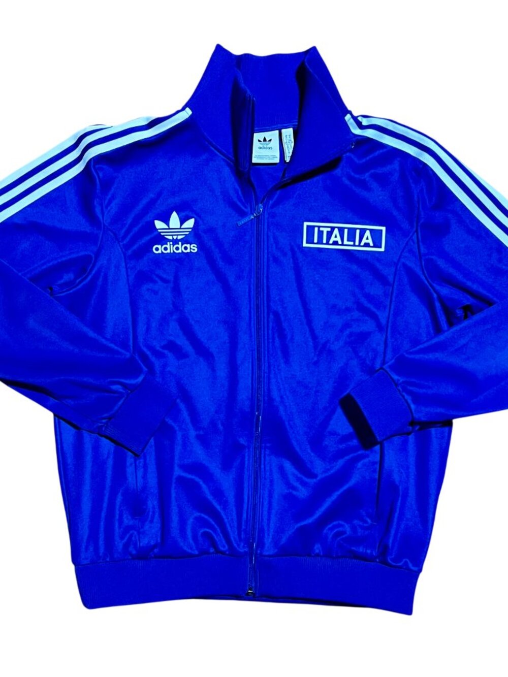 Adidas Originals Italy/Italia 3 Stripe Blue Full Zip Track Jacket, Men's XL